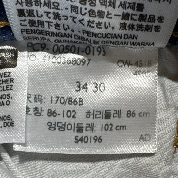 Levis 501 Jeans Mens 34x30 Blue Original Straight Fit Mid Rise Medium Wash Denim - Picture 6 of 11